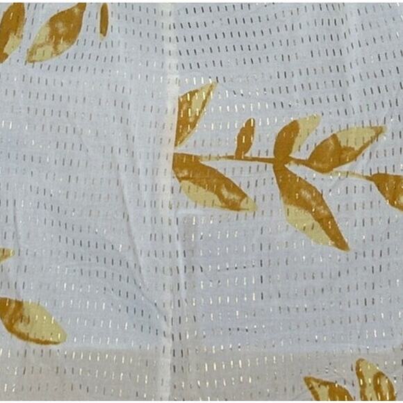 Sundress White Mini Dress XS Tropical Vacation Plunging Cotton Metallic $210 - Picture 4 of 5